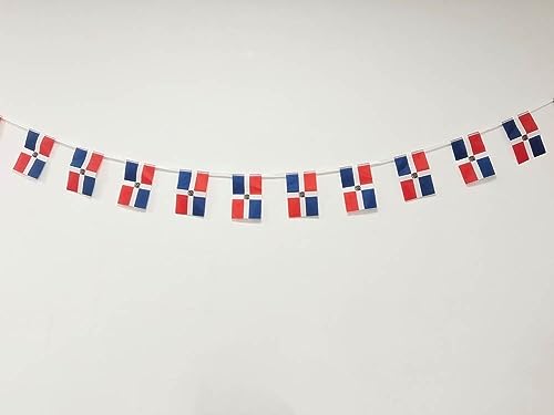Pandiui23 Dominikanische Republik Flagge 40 Stück, 11.4M Girlande, 14 x 21 cm (Patriotisch, Nationalfeiertag) von Pandiui23