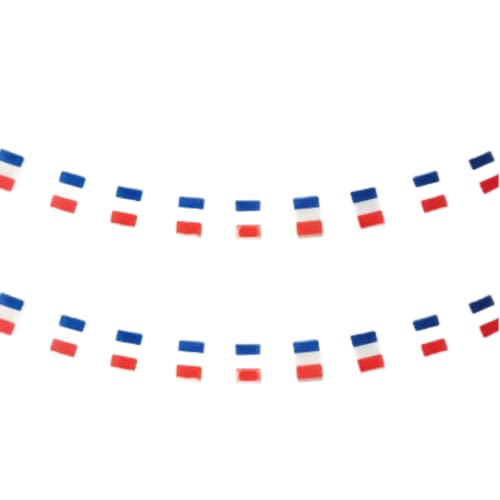 Frankreich-Flagge 40 Stück Frankreich-Flagge, Frankreich-Girlande 11,4 m, Frankreich-Wimpel, Nationalflagge, Europaflaggen 14 x 21 cm für Gartenbar-Dekorationen von Pandiui23