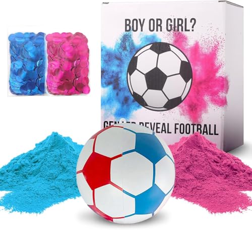 Gender Reveal Fussball mit Pulver, Gender Reveal Fußball Explodiert Blau oder Rosa Pulver für Jungen oder Mädchen Überraschung Geschlecht Verkünden (Pack) von Pandiui23