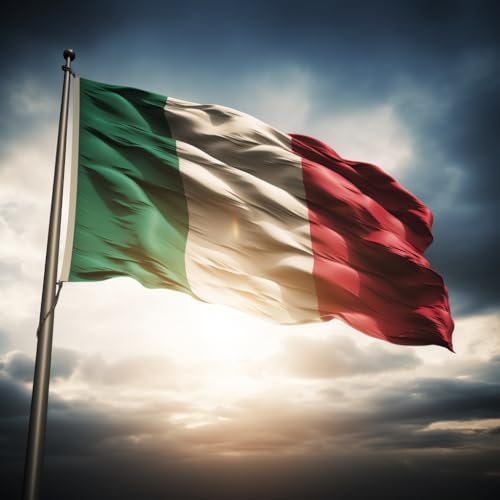 Große italienische Flagge für den Außenbereich, 225 x 150 cm, Flagge Italiens, verstärkter Balkon und 2 Metallösen (Italien) von Pandiui23