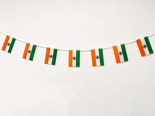 Indische Flagge, 40 Stück, Indische Flagge, Indien Girlande, Indien, Flaggen, Flaggen, 14 x 21 cm, für Bar-Dekorationen (Indien) von Pandiui23