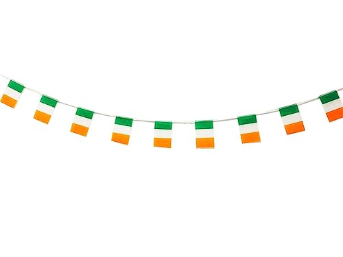 Pandiui23 Irland Flagge Girlande 40 Stück 11.4M Wimpelkette Nationalflagge Europäische Flaggen 14x21 (Irland) aus Polyester, Rechteckig, Grün von Pandiui23