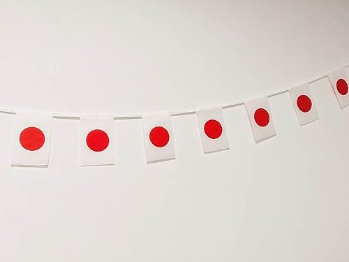 Japan-Flagge, 40 Stück, japanische Flagge, Japan-Girlande 11,4 m, Japan, Nationalflagge Japan, 14 x 21 cm, für Gartenbar-Dekorationen (Japan) (Japan) von Pandiui23