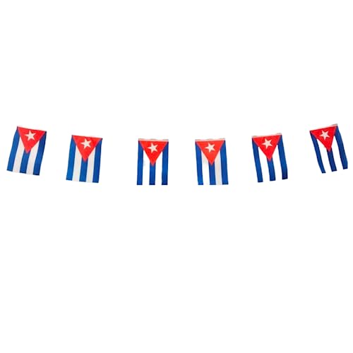 Kuba 40 Stück Kuba Flagge Kuba Girlande Kuba 11.4M Flaggen Kuba Nationalflagge Kuba Nationalflagge 14 x 21 cm für Gartenbars Dekorationen (Kuba) von Pandiui23