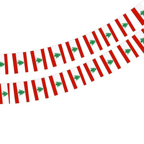 Libanon-Flagge 40 Stück Libanon Flagge Libanon Girlande 11,4M von Pandiui23