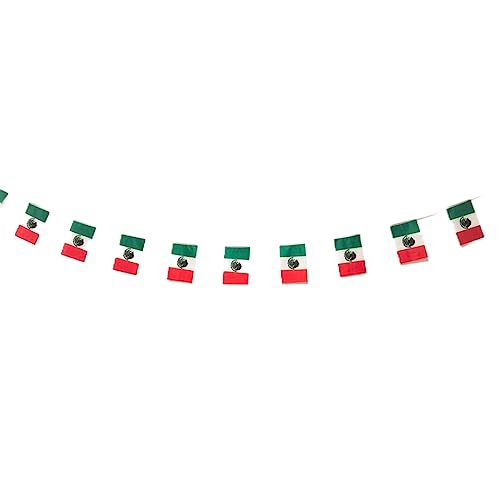 Mexiko Flagge 40 Stück Mexiko Flagge Mexiko Girlande 11.4M Mexiko Wimpelkette Nationalflagge Mexiko 14 x 21 cm für Gartenbar-Dekorationen (Mexiko) von Pandiui23