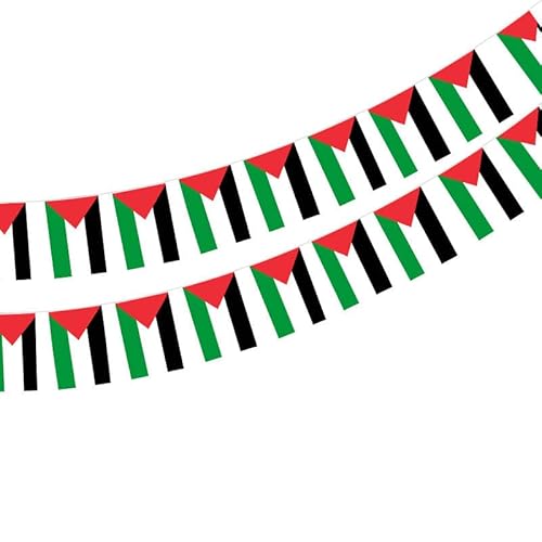 Palästinensische Flagge, 40 Stück, Palästinensische Flagge, Palästinensische Girlande, 11,4 m, Nationalflagge 14 x 21 cm für Bar-Dekorationen von Pandiui23