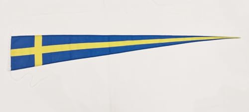 Premium Langwimpel Stoffgewicht, robustes und witterungsbeständiges Schiffsflaggentuch - verschiedene Größen - Wimpel SH, Fahnenmast Zubehör (Schweden, 30 X 200 cm) von Pandiui23