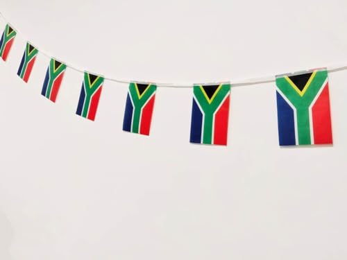 Südafrika Flagge 40 Stück Südafrika Flagge Südafrika Girlande 11.4M Südafrika Flaggen Nationalflagge Europäische Flaggen 14x21cm für Bardekorationen von Pandiui23