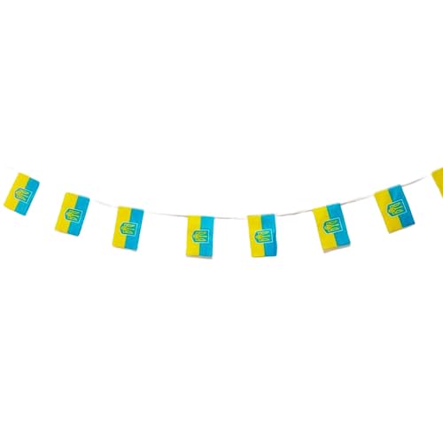 Ukraine Flagge 40 Stück Ukraine Flagge Ukraine Girlande 11.4M Ukraine Flaggen Ukraine Nationalflagge Ukraine 14x21cm für Gartenbars Dekorationen (Ukraine) von Pandiui23