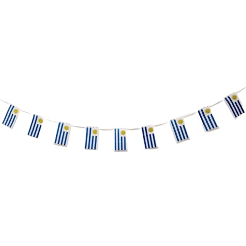 Uruguay-Flagge 40 Stück Uruguay Flagge Uruguay Girlande 11,4M Uruguay Flaggen Uruguay Nationalflagge 14 x 21 cm für Gartenbars Dekorationen (Uruguay) von Pandiui23