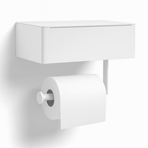 Pandonix® Toilettenpapierhalter mit Feuchttücherbox - Edelstahl - Toilettenpapierhalter ohne Bohren - klopapierhalter mit feuchttücherbox - Selbstklebender Klopapierhalter ohne Bohren von Pandonix