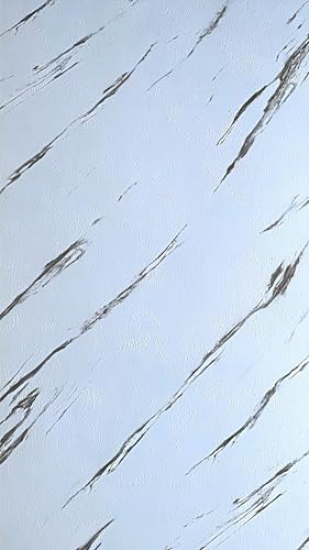 Panel+ 3D Wandpaneele, Marmoroptik (Langlebig, Pflegeleicht) stilvolle Wandgestaltung für Innenbereich Heimwerker | Küche oder Bad in 1,2x0,6m | Muster wählen - Marmor Weiß von Panel +
