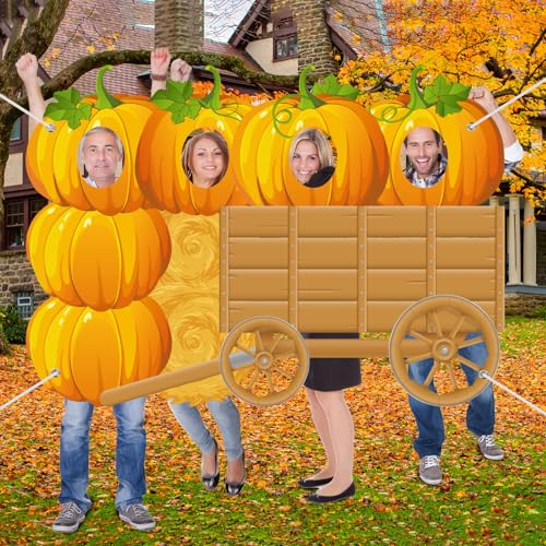 Panelee Herbst-Party-Dekorationen, Kürbis-Fotokabinen-Requisiten, 178 cm, Herbsternte, Festival, Fotokabinenrahmen, Herbst-Kürbis-Patch-Bild, Hintergrund, Erntedankfest, Party-Dekorationen von Panelee
