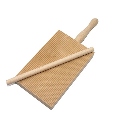 Panetta Casalinghi Gnocchi Board mit kleinen Rolling Pin, beige, 24 x 10 cm Panetta Casalinghi Gnocchi Board mit kleinen Rolling Pin, beige, 24 x 10 cm von Panetta Casalinghi