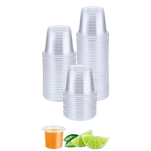 Panexf 50 Stück Schnapsgläser Plastik, 2cl/20ml Shotgläser plastikbecher Schnapsbecher aus PP - Material, Wiederverwendbarer Trinkbecher für Party Spaß von Panexf