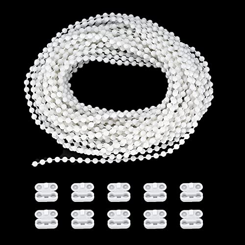 Panexf Rollokette Ersatzkette 3 Meter Weiß Perlenkette Ersatzteil Vertikal 4,5mm Endloskette Mit 10 Stück Kettenverbinder für Vertikaljalousien Jalousien Panexf Rollokette Ersatzkette 3 Meter Weiß Perlenkette Ersatzteil Vertikal 4,5mm Endloskette Mit 10 Stück Kettenverbinder für Vertikaljalousien Jalousien von Panexf