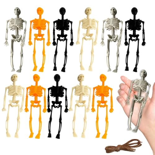 12-teiliges 14CM Skelett-Set für Halloween, 14 cm Halloween Deko Outdoor mit Hanfseil, Grusel-Deko für Partys, Haus und Garten 12-teiliges 14CM Skelett-Set für Halloween, 14 cm Halloween Deko Outdoor mit Hanfseil, Grusel-Deko für Partys, Haus und Garten von PangWuu