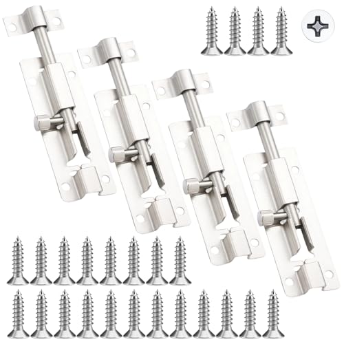 28 Stück Verriegelung, Türriegel Außen und Innen, Riegelschloss für Türen und Tore, Schieberiegel mit Edelstahl Bolzen und Schrauben, Ideal für Garten, Scheunen und Zäune 28 Stück Verriegelung, Türriegel Außen und Innen, Riegelschloss für Türen und Tore, Schieberiegel mit Edelstahl Bolzen und Schrauben, Ideal für Garten, Scheunen und Zäune von PangWuu