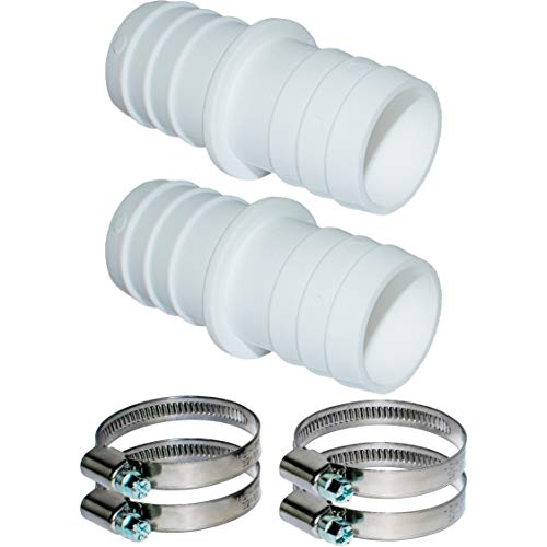 Pangaea Tech 2X Schlauchverbinder 32mm Ø Set mit Schlauchschellen 1 1/4 Zoll - Pool-Schlauchadapter - Doppelschlauchtülle 2er Pack von Pangaea Tech