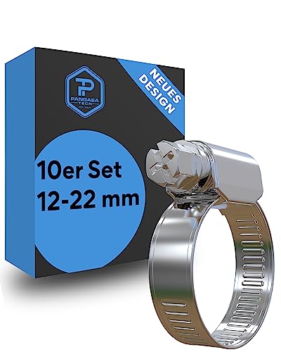 Pangaea Tech Edelstahl Schlauchschellen 12-22mm 10 Stück - Profi Qualität nach DIN 3017 (W2) von Pangaea Tech