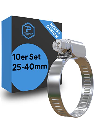 Pangaea Tech Edelstahl Schlauchschellen 25-40 mm 10 Stück - Profi Qualität nach DIN 3017 (W2) für Pool, Teich und Garten von Pangaea Tech