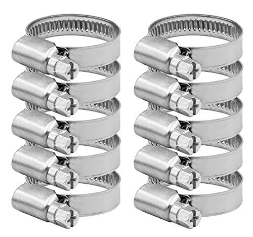 Pangaea Tech Edelstahl Schlauchschellen 25-40mm - 12mm Bandbreite - 10 Stück - Profi Qualität nach DIN 3017 (W2) für Pool, Teich und Garten von Pangaea Tech