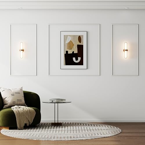 Pangda Wandform-Set, vorgefertigte 3D-Akzentleiste, Verkleidungsplatte für Innenwandverkleidung, fertig zum Zusammenbauen, Verkleidungsakzent-Panel (3er-Set, 55 x 110 cm + 110 x 110 cm) von Pangda