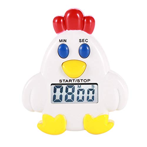 Pangdingk Schulzeit Cartoon Digital Kitchen Timer, niedlicher elektronischer LCD-Countdown, der Backen-Helfer mit magnetischem rückseitigem Stand kocht(#Chicken) von Pangding