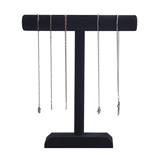Pangkeep Halskettenhalter, schwarzer Samt, Schmuckständer zum Verkauf, 34 cm hoch. von Pangkeep