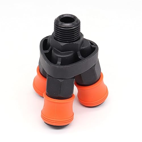 Pangocho C Typ Schnellkupplung Stecker Steckdose Zwei-Wege-Armaturen Drei-Wege-Luftkompressor-Zubehör aus Kunststoff, selbstsichernd(3Way External Thread) von Pangocho