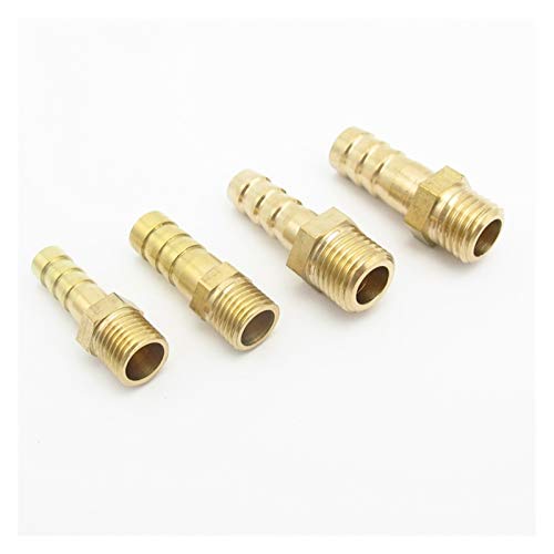 Pangocho Jinchao-Messing Schlauchtülle 4pcs Messingrohrfitting Kupplung-Stecker-Adapter Splicer, 4mm 6mm 8mm 10mm OD Schlauchanschluss M8 x M10 M12 metrisch Außengewinde, Armaturen reparieren von Pangocho