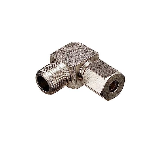 Pangocho Kupfervernickelung Zwinge Kompressionsrohrverschraubung Anschlussgewinde 1/8 1/4 3/8 OD 4 6 8 10 12 mm Rohradapter(10-02 (10mm-1l4)) von Pangocho