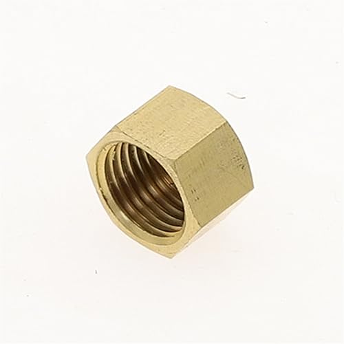 Pangocho Messing-Rohrverschraubungen, BSP-Außengewinde, gerader Winkel, 3-Wege-4-Wege-Stecker, Mutter, Dichtung, Messing-Adapter, Kupplungsstecker(Cap-F,1/4") von Pangocho