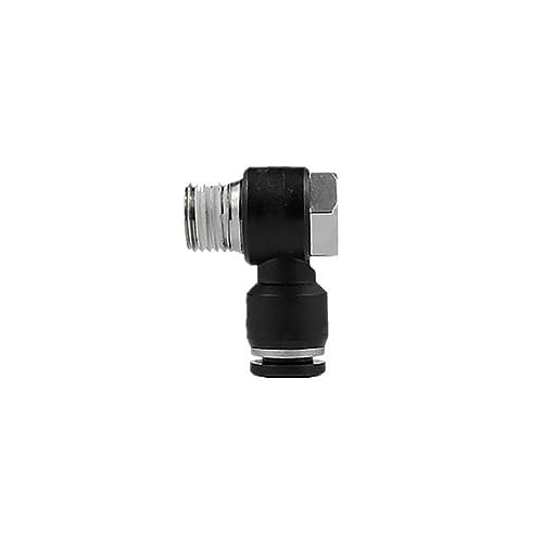 Pangocho PC/PCF/PB/PKB/PH/PL/PLF/PX/SL Pneumatischer Luftanschluss 4 mm 6 mm 8/10 mm Gewinde 1/8 1/4 3/8 1/2 schwarze Kunststoffschlauchanschlüsse(6-03 (6mm-3l8),PH) von Pangocho