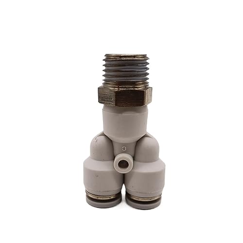 Pangocho Pneumatische Fitting-Rohranschlüsse, hochwertige weiße Schlauchanschlüsse, Gewinde-Schnellkupplung, Luftschlauch-Anschluss, 1/4, 1/2, 6 mm, 8 mm BSP(6-m5 (6mm-M5)) von Pangocho