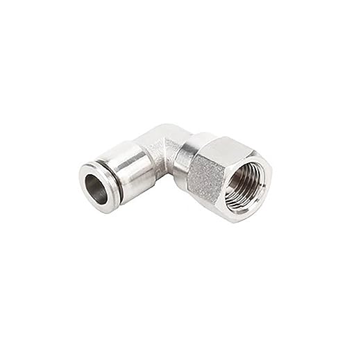 Pangocho Pneumatische Schlauchverschraubung aus Edelstahl 304, 8 mm, Vollmetall-Schnellverschluss-Rohrverbinder, 1/2, 1/8, 1/4, 3/8(12-02,PLF) von Pangocho
