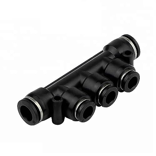 Pangocho Schwarze pneumatische Fittings, Rohrverbinder, Rohr-Luft-Schnellanschlüsse, 3/4/6/8/10/12/14/16 mm(PK,6mm) von Pangocho