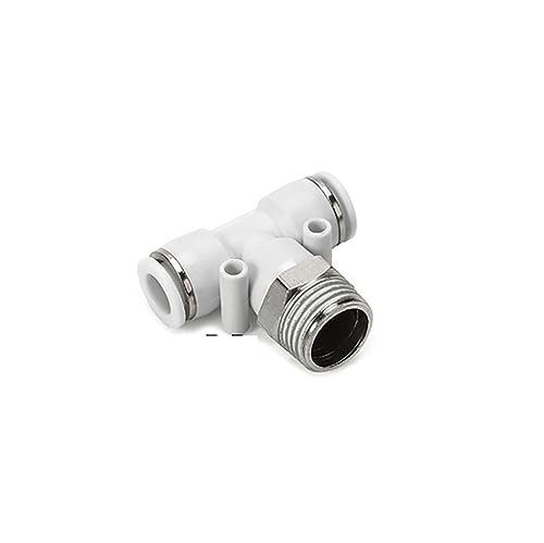 Pangocho Weißer pneumatischer Schnellkupplungs-Luftschlauch 4 6 mm 8 mm 10 mm 12 mm BSP-Außengewinde PT 1/8 1/4 3/8 1/2(6-03 (6mm-PT3l8),PB) von Pangocho