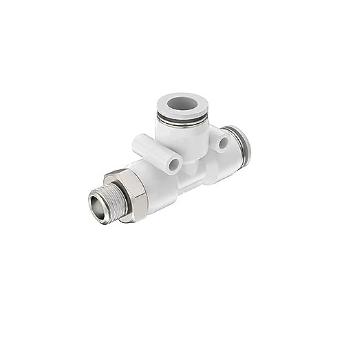Pangocho Weißer pneumatischer Schnellkupplungs-Luftschlauch 4 6 mm 8 mm 10 mm 12 mm BSP-Außengewinde PT 1/8 1/4 3/8 1/2(6-M5 (6mm-M5),PD) von Pangocho