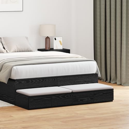 Nachttisch Schwarz Eiche mit 3 Schubladen, Holzwerkstoff, Modernes Design, Kompakte Größe, 120x36.5x16.5 cm Nachttisch Schwarz Eiche mit 3 Schubladen, Holzwerkstoff, Modernes Design, Kompakte Größe, 120x36.5x16.5 cm von Pangshiyuan