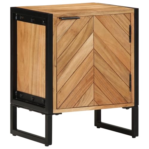 Nachttisch aus Massivholz, Akazienholz, Industrielles Design, Stauraum mit Schublade, Kompakte Größe, Schlafzimmermöbel, 40 x 30 x 50 cm, Braun Nachttisch aus Massivholz, Akazienholz, Industrielles Design, Stauraum mit Schublade, Kompakte Größe, Schlafzimmermöbel, 40 x 30 x 50 cm, Braun von Pangshiyuan