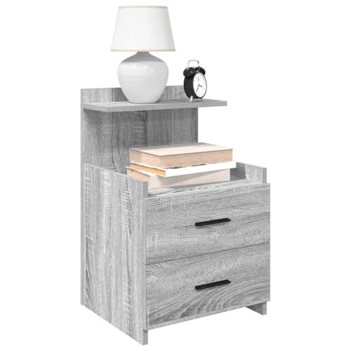 Pangshiyuan 2er Set Nachttische mit 2 Schubladen, Holzwerkstoff, Stauraum, Grau Sonoma, 40x36.5x62 cm Pangshiyuan 2er Set Nachttische mit 2 Schubladen, Holzwerkstoff, Stauraum, Grau Sonoma, 40x36.5x62 cm von Pangshiyuan
