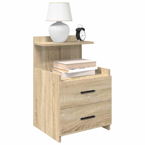 Pangshiyuan 2er Set Nachttische mit 2 Schubladen, Holzwerkstoff, Stauraum, Sonoma-Eiche, 40x36.5x62 cm Pangshiyuan 2er Set Nachttische mit 2 Schubladen, Holzwerkstoff, Stauraum, Sonoma-Eiche, 40x36.5x62 cm von Pangshiyuan