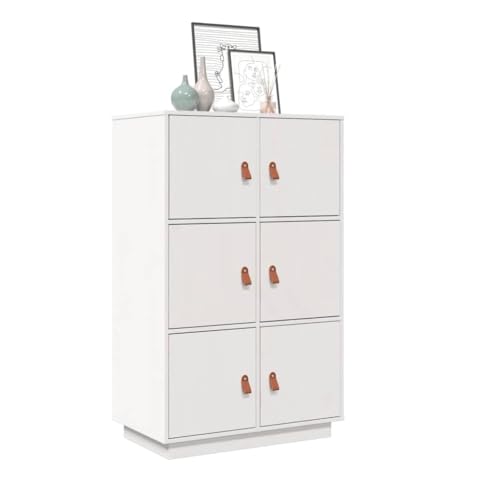 Pangshiyuan 3-TLG. Highboard Set mit Stauraum, Holzwerkstoff, Räuchereiche, Regalfächer, Präsentationsfläche, für Wohnzimmer, 132x35,5x103,5 cm von Pangshiyuan