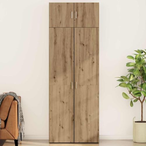 Pangshiyuan Aufbewahrungsschrank aus Eichenholz-Optik mit Scharniertüren, Stauraum-Schrank für Wohnzimmer und Esszimmer, Handwerklich gefertigtes Design, 80W x 42.5D x 225H cm Pangshiyuan Aufbewahrungsschrank aus Eichenholz-Optik mit Scharniertüren, Stauraum-Schrank für Wohnzimmer und Esszimmer, Handwerklich gefertigtes Design, 80W x 42.5D x 225H cm von Pangshiyuan