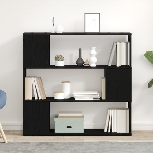 Pangshiyuan Bücherregal aus Holzwerkstoff mit mattem Finish, 100x24x94cm, für Wohnzimmer, modernes Regal, schwarzes Eichen-Design Pangshiyuan Bücherregal aus Holzwerkstoff mit mattem Finish, 100x24x94cm, für Wohnzimmer, modernes Regal, schwarzes Eichen-Design von Pangshiyuan
