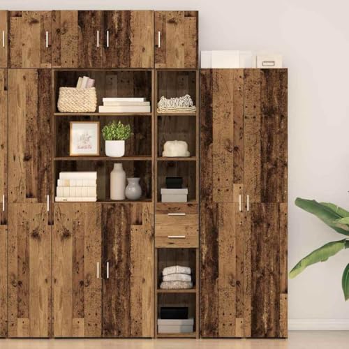 Pangshiyuan Buffetschrank aus Holzwerkstoff mit 2 Schubladen, Rustikales Altholz-Design, Schlanker Stauraum für Wohnzimmer oder Esszimmer, Vintage Sideboard, 30W x 42.5D x 225H cm Pangshiyuan Buffetschrank aus Holzwerkstoff mit 2 Schubladen, Rustikales Altholz-Design, Schlanker Stauraum für Wohnzimmer oder Esszimmer, Vintage Sideboard, 30W x 42.5D x 225H cm von Pangshiyuan