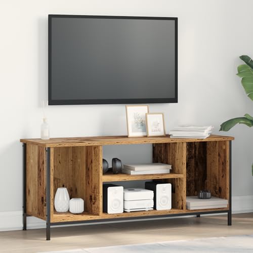 Pangshiyuan Entertainment Centre aus Spanplatte und Metall, verwittertes Design, für Wohnzimmer, 102 x 35 x 45cm, Braun Pangshiyuan Entertainment Centre aus Spanplatte und Metall, verwittertes Design, für Wohnzimmer, 102 x 35 x 45cm, Braun von Pangshiyuan