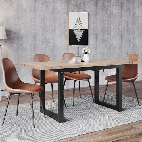 Pangshiyuan Erweiterbarer Esstisch mit Stauraum, L140/180xW80xH75 cm, Industriestil, rechteckig, MDF & Metall, Platzsparend, Multifunktional, Eicheoptik + Schwarz Pangshiyuan Erweiterbarer Esstisch mit Stauraum, L140/180xW80xH75 cm, Industriestil, rechteckig, MDF & Metall, Platzsparend, Multifunktional, Eicheoptik + Schwarz von Pangshiyuan